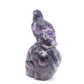 6" Natural Dream Amethyst Skull Bird Figurine Realistic Crystal Carved Healing