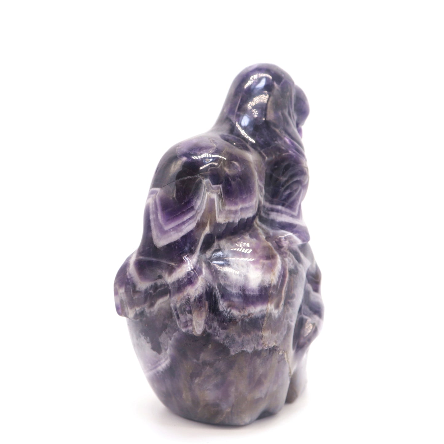 5.8" Natural Dream Amethyst Skull Walrus Figurine Crystal Carved Healing