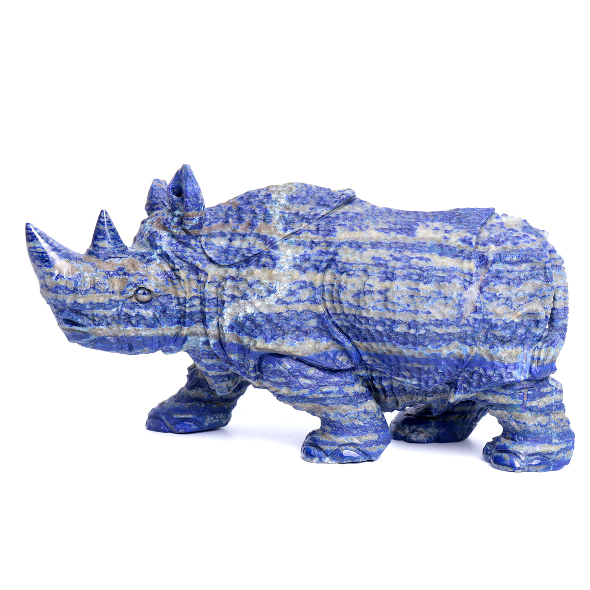 9.5" HandCarved Lapis Lazuli  Rhino Crystal Healing Quartz Reiki Decorate Gift