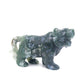 5" Hand Carved Moss Agate Tiger Crystal Animal Statues Quartz Healing Decor Reiki