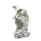 7" Hand Carved Moss Agate Moon Face Crystal Statues Quartz Healing Decor Reiki