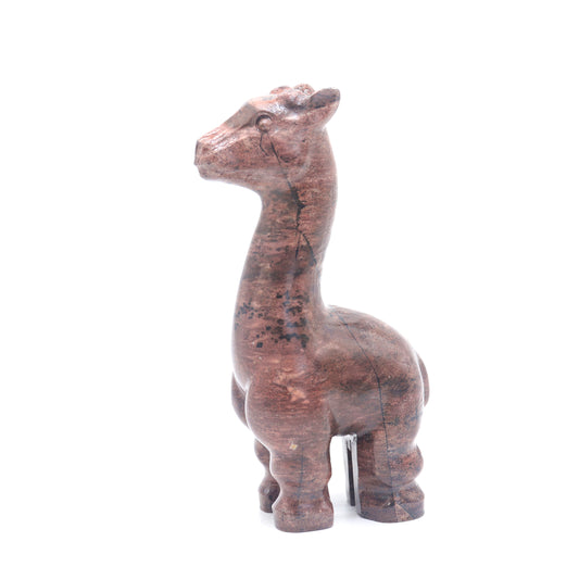 6" Natural Painted Jasper Giraffe Crystal Animal Statues Quartz Healing Decor Reiki