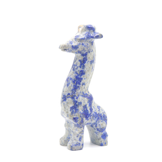 5.5" Natural Lapis Lazuli Giraffe Crystal Animal Statues Quartz Healing Decor Reiki