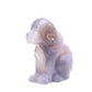 3.5" Hand Carved Druzy Agate Dog Figurine Crystal Puppy Carving Healing
