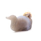 4.5" Hand Carved Flower Agate Dog Statue Crystal Puppy Carving Healing
