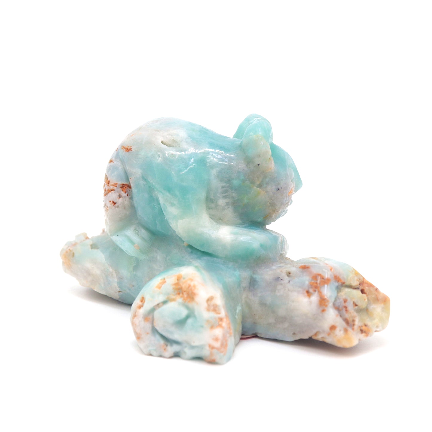 5.8" Natural Amazonite Koala Caribbean Calcite Figurine Crystal Healing Quartz