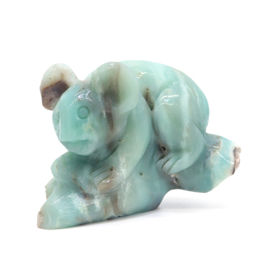 5" Natural Amazonite Koala Caribbean Calcite Figurine Crystal Healing Quartz