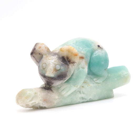 5" Natural Amazonite Koala Caribbean Calcite Figurine Crystal Healing Quartz