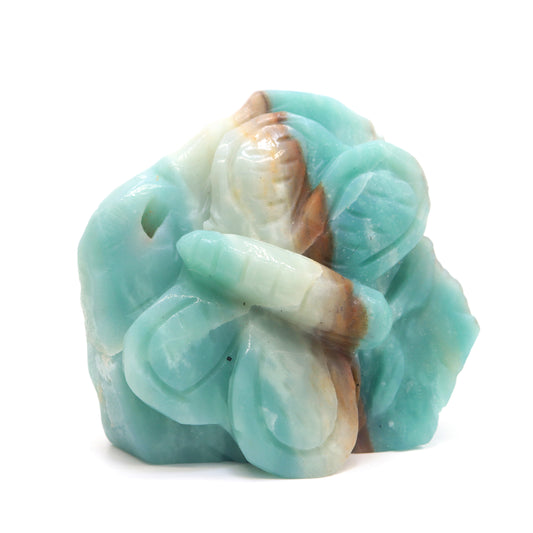 3.5" Natural Amazonite Butterfly Caribbean Calcite Figurine Crystal Healing Quartz