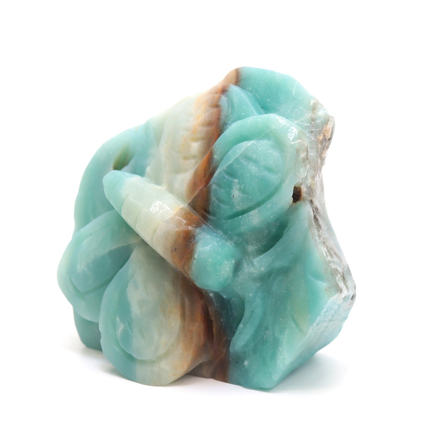 3.5" Natural Amazonite Butterfly Caribbean Calcite Figurine Crystal Healing Quartz