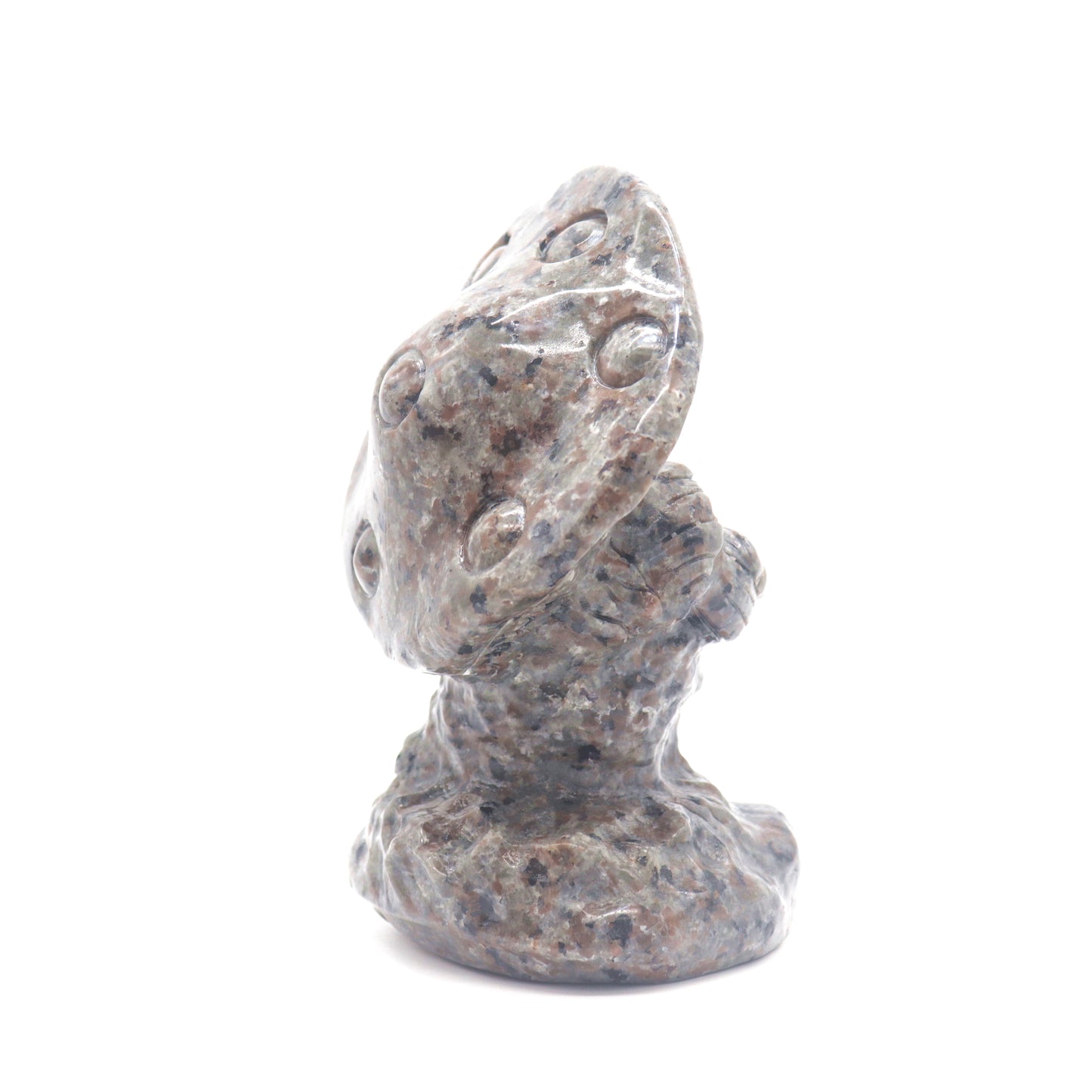 5" Natural Yooperlite Stone Owl with Mushroom Figurine Crystal Healing Decorate Gift