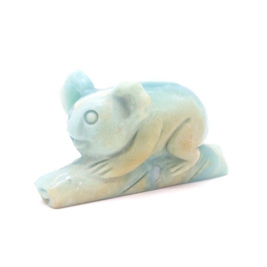 4.5" Natural Amazonite Crystal Koala Caribbean Calcite Statue Healing Quartz