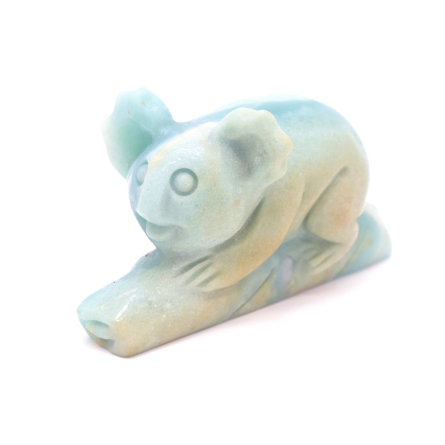 4.5" Natural Amazonite Crystal Koala Caribbean Calcite Statue Healing Quartz