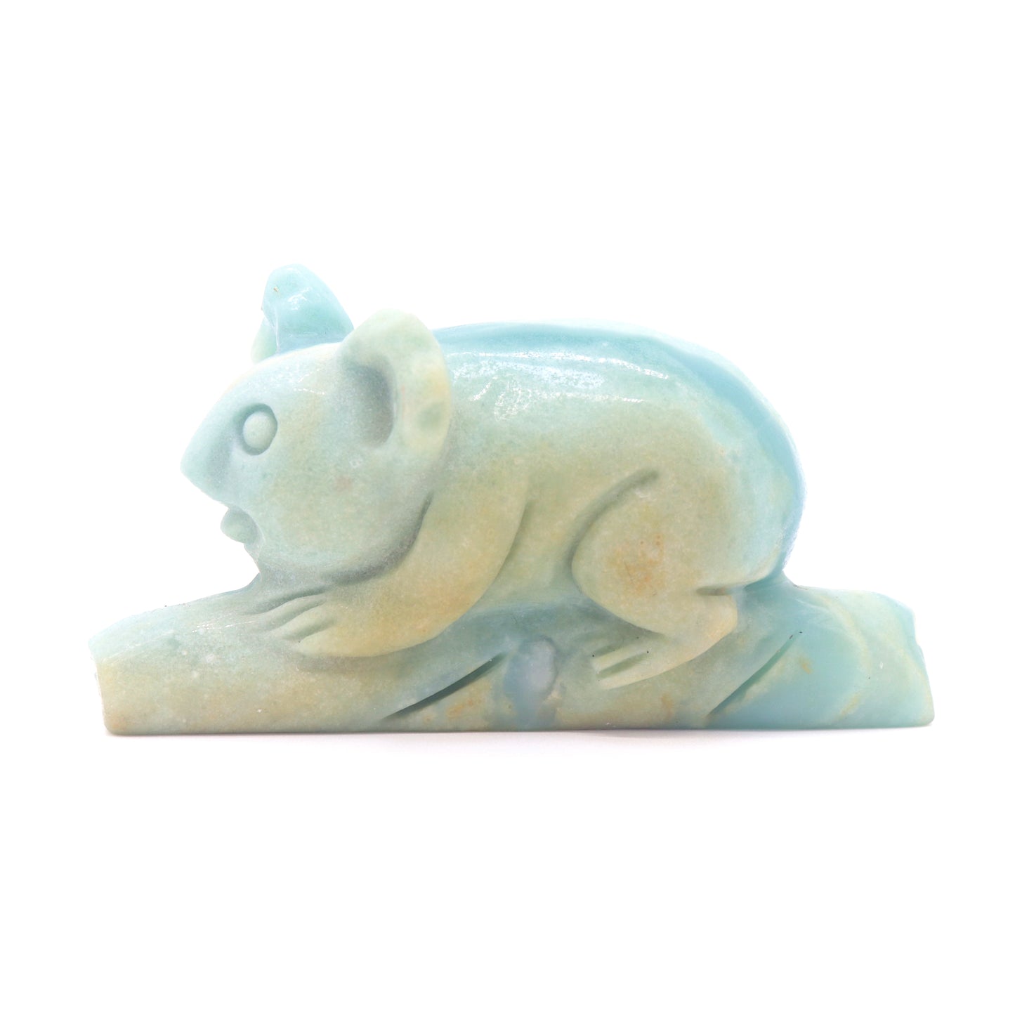 4.5" Natural Amazonite Crystal Koala Caribbean Calcite Statue Healing Quartz