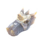 4.5" Agate Druzy Hand Carved Dragon Head Sculpture, Crystal Healing