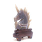 7.5" Natural Agate Druzy Hand Carved Unicorn Figurine Reiki Healing
