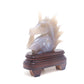6.5" Natural Agate Druzy Hand Carved Unicorn Figurine Reiki Healing