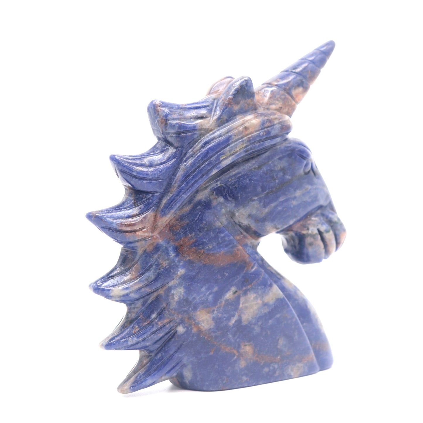 5" Natural Sodalite Hand Carved Unicorn Figurine Reiki Healing