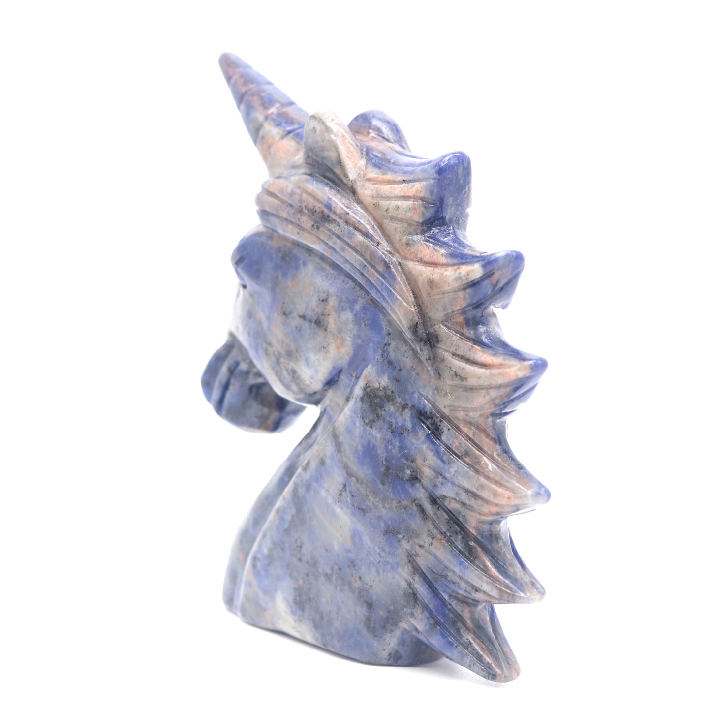 5" Natural Sodalite Hand Carved Unicorn Figurine Reiki Healing