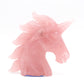 4.5" Natural Rose Quartz Hand Carved Unicorn Statue Reiki Healing