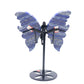 Natural Lapis Lazuli Crystal Butterfly wings Quartz Healing + stand 1pc