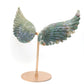 Natural Moss Agate Crystal Angel wings Quartz Healing + stand 1pc