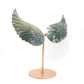 Natural Moss Agate Crystal Angel wings Quartz Healing + stand 1pc