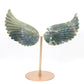 Natural Moss Agate Crystal Angel wings Quartz Healing + stand 1pc