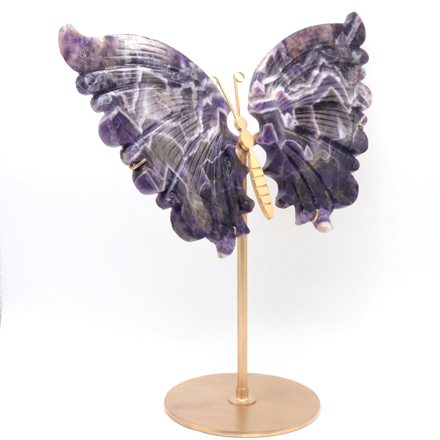 Natural Dream Amethyst Crystal Butterfly wings Quartz Healing + stand 1pc