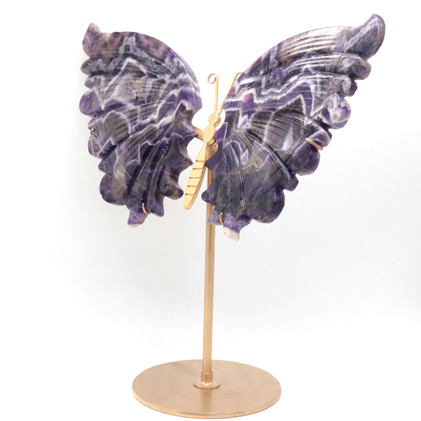 Natural Dream Amethyst Crystal Butterfly wings Quartz Healing + stand 1pc