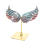 Natural Ocean Jasper Crystal Angel wings Quartz Healing + stand 1pc