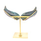 Natural Ocean Jasper Crystal Angel wings Quartz Healing + stand 1pc
