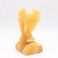 4.5" Carved Yellow Calcite Eagle Figurine Crystal Healing Decorate Gift